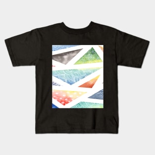 Intricate Pattern on Shaded Triangles Kids T-Shirt